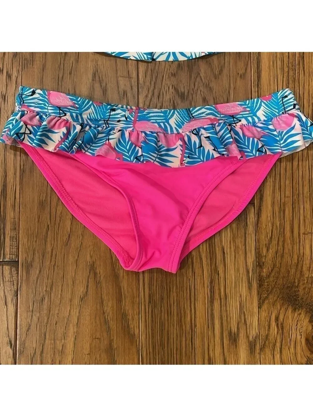 Ikali Girls Pink Flamingo Bikini size 8-9